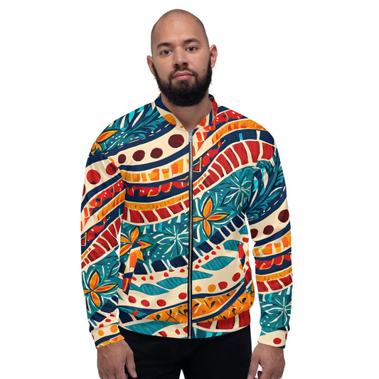 Mens Bomber Jacket - Boho Floral Print-0